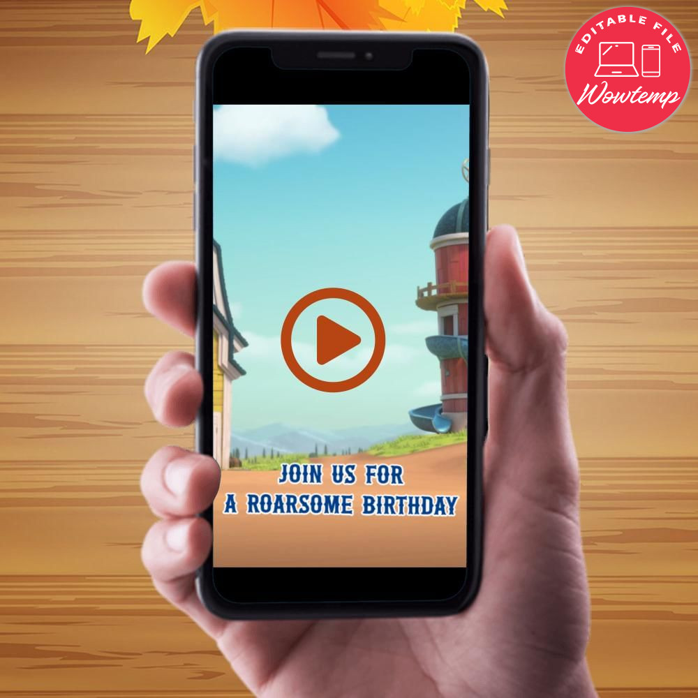 Dino Ranch Video Invitation Digital Template DIY | Wowtemp
