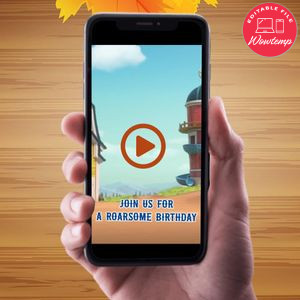 Dino Ranch Birthday Video Invitation Digital Template Customizable Instant Download