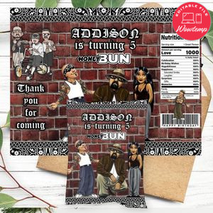 Cholo Birthday Honey Buns Snack Bag Label Customizable Instant Download