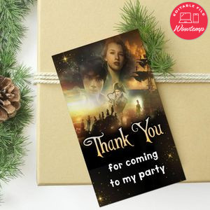 Peter Pan & Wendy Thank You Tag Customizable Template To Print At Home Instant Download