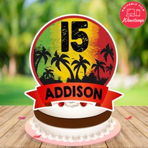 Jamaican Cake Topper Template Printable Instant Download