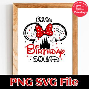 Disney Birthday Squad Customer request PNG file template