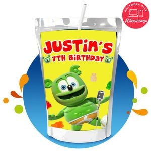 Gummibar Capri Sun Birthday Labels Digital File Printable Instant Download