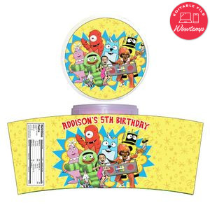 Yo Gabba Gabba Cotton Candy Label Template To Print At Home Instant Download