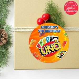 Uno Circle Sticker Template Customizable to Print at Home Instant Download