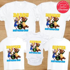 Goldie and Bear Family Birthday PNG file template