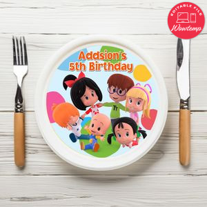 Cleo And Cuquin Birthday Plate Template Customizable To Print At Home Instant Download