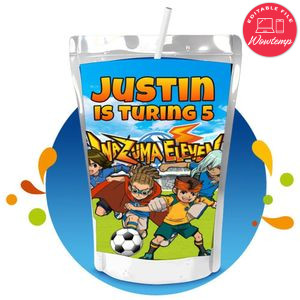 Inazuma Eleven Capri Sun Birthday Labels Digital File Printable Instant Download