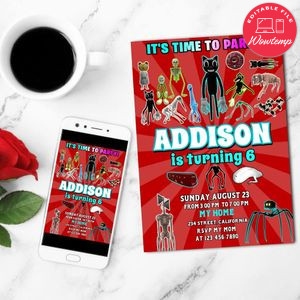 Trevor Henderson's Creations Mobile Invite Customizable Template Instant Download