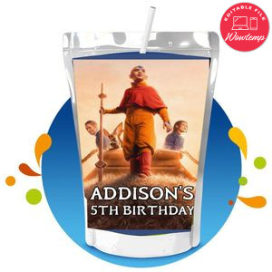 Last Airbender Capri Sun Birthday Labels Digital File Printable Instant Download
