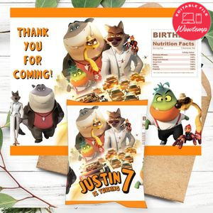 The Bad Guys Birthday Chip Bag Digital File Printable Instant Download