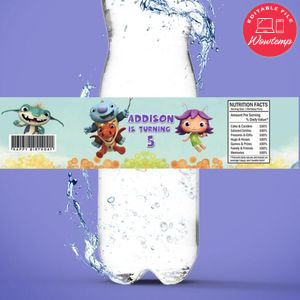 WallyKazam Birthday Water Bottle Label Template to Print at Home Instant Download