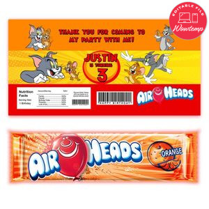 Tom And Jerry Airhead Candy Wrapper Template Printable Instant Download