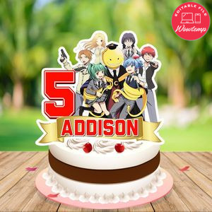 Assassination classroom graduation Cake Topper Template Printable Instant Download