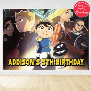 Ranking of king Birthday Backdrop Digital File Template Instant Download
