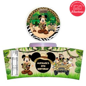 Mickey Safari Cotton Candy Label Template To Print At Home Instant Download