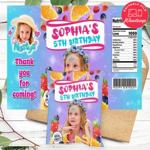 Nastya Birthday Party Fruit Snack Bag Digital File Printable Instant Download