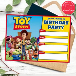 Toy story fill in blank Invitation Customizable Template to Print at Home Instant Download