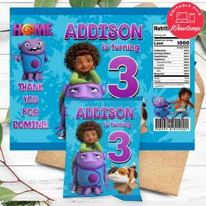 Boov Birthday Chip Bag Digital File Printable Instant Download