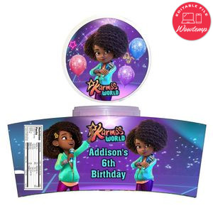 Karma's World Cotton Candy Label Template To Print At Home Instant Download