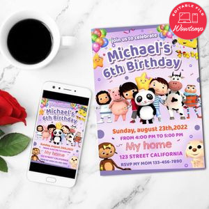 Little Baby Bum Birthday Mobile Invite Customizable Template Instant Download