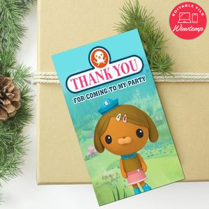 Dashi Dog Octonauts Thank You Tag Customizable Template To Print At Home Instant Download