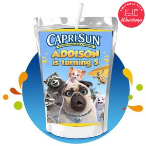 Mighty mike Capri Sun Birthday Labels Digital File Printable Instant Download