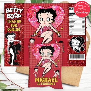 Betty boop Birthday Chip Bag Digital File Printable Instant Download