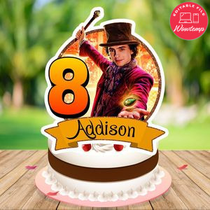 Wonka Cake Topper Template Printable Instant Download
