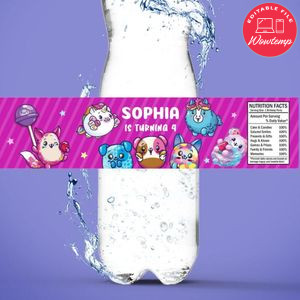 Pikmi pops Bottle Label Birthday Water Bottle Label Template to Print at Home Instant Download