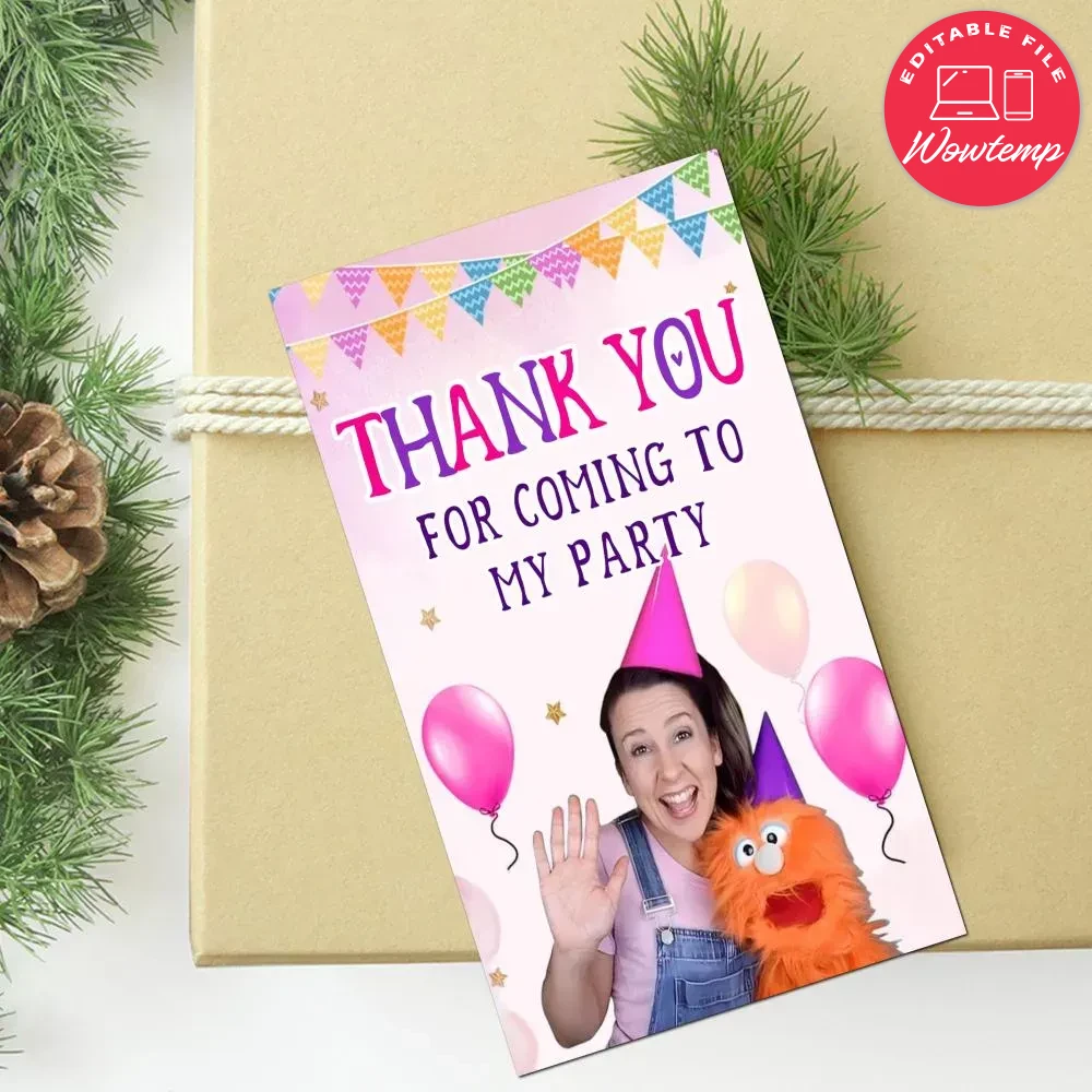 Ms. Rachel Thank You Tag Customizable Template | Wowtemp