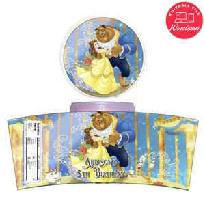Beauty And Beast Cotton Candy Label Template To Print At Home Instant Download