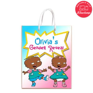 Phil And Lil Gender Reveal Gift Bag Label Template Printable Instant Download