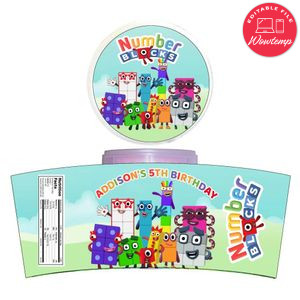 Numberblocks Cotton Candy Label Template To Print At Home Instant Download