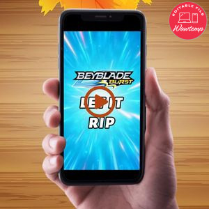 Beyblade Burst Birthday Video Invitation Digital Template Customizable Instant Download