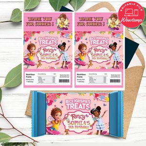 Fancy Nancy Rice Krispies Treats Template Printable Instant Download