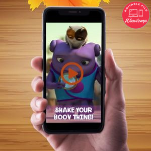 Boov Birthday Video Invitation Digital Template Customizable Instant Download