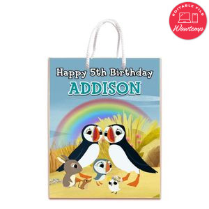 Puffin Rock Gift Bag Label Template Printable Instant Download