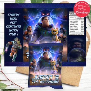 Lightyear Birthday Chip Bag Digital File Printable Instant Download
