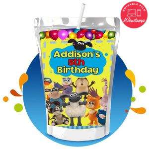 Timmy Time Capri Sun Birthday Labels Digital File Printable Instant Download