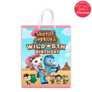 Sheriff Callie Gift Bag Label Template Printable Instant Download