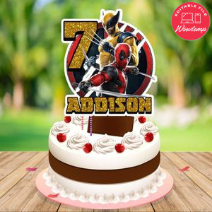 Deadpool & Wolverine Cake Topper Template Printable Instant Download