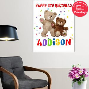 Build A Bear Birthday Poster Digital File Printable Instant Download