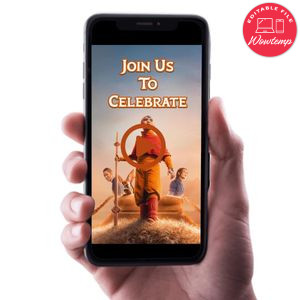 Last Airbender Birthday Video Invitation Digital Template Customizable Instant Download