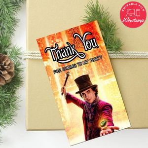 Wonka Thank You Tag Customizable Template To Print At Home Instant Download