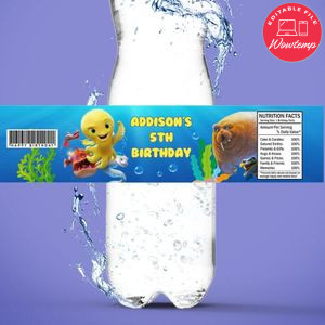 Deep movie Bottle Label Birthday Water Bottle Label Template to Print at Home Instant Download