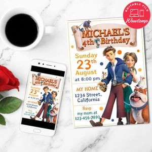 Gulliver Returns Birthday Flyer Customizable Template to Print at Home Instant Download