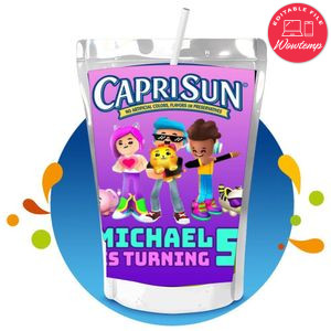 PK-XD Capri Sun Birthday Labels Digital File Printable Instant Download