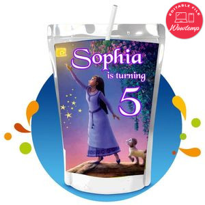 Wish Disney Movie Capri Sun Birthday Labels Digital File Printable Instant Download