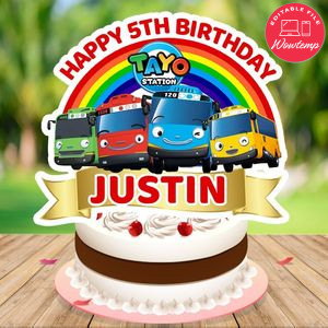 Tayo the little bus Cake Topper Template Printable Instant Download